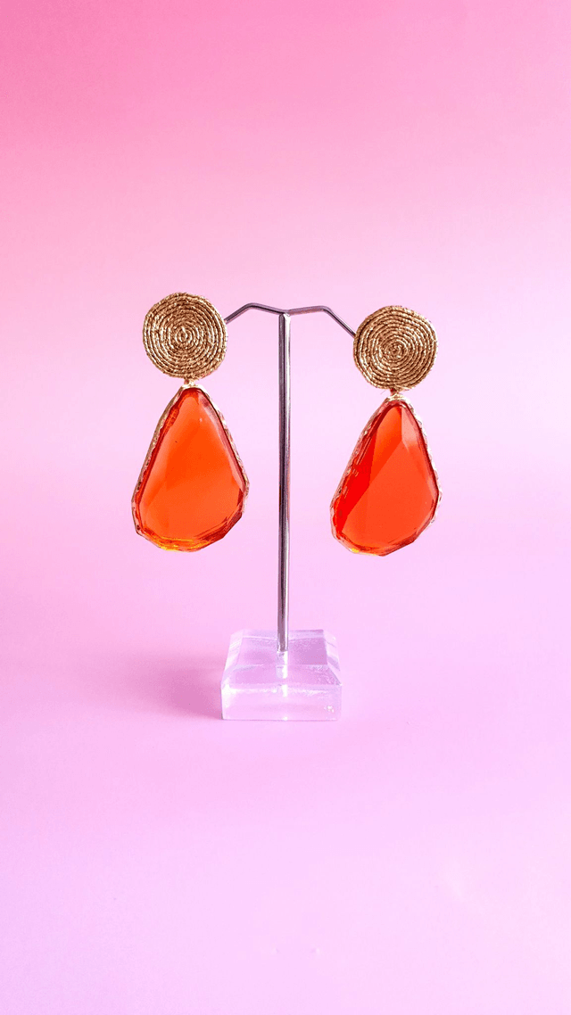 Boucles d'oreilles Tourbillons orange