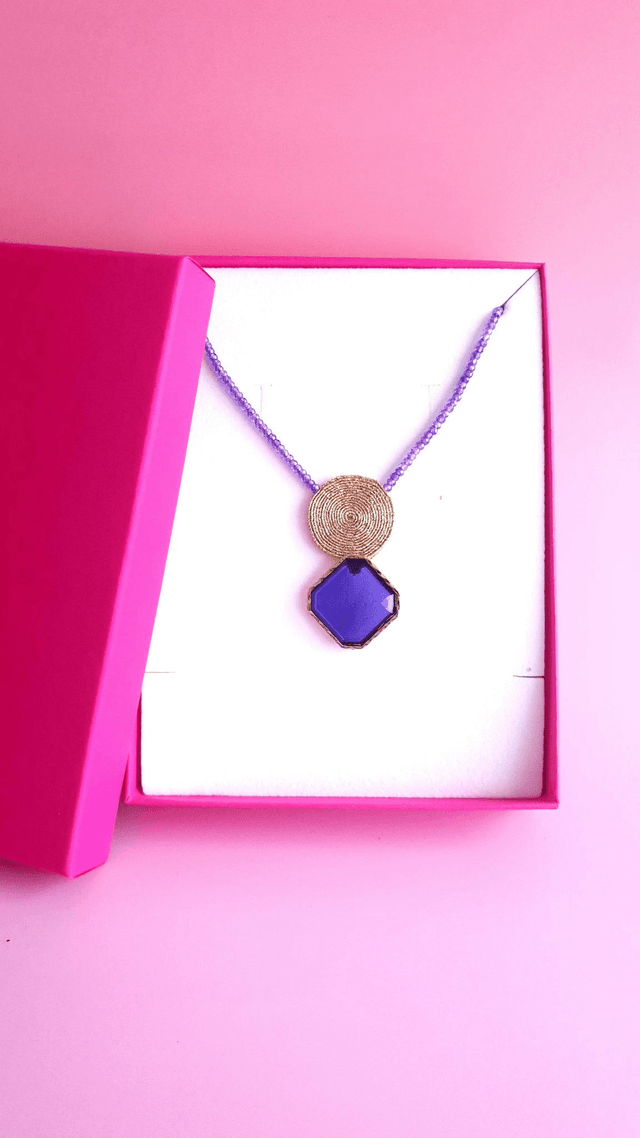 Collier Tourbillons mauve