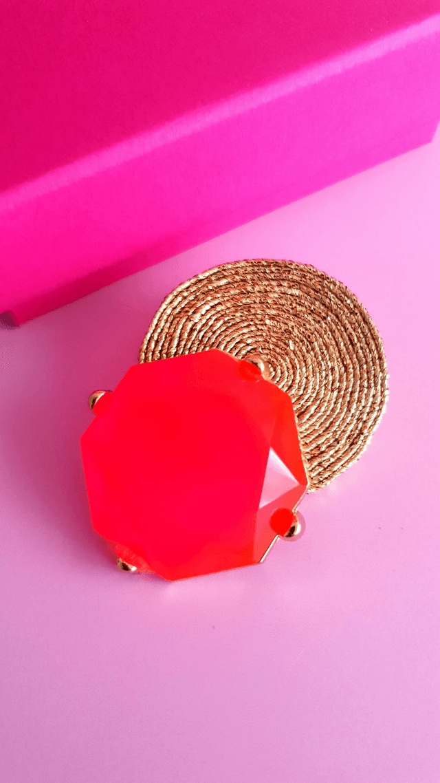 Broche Tourbillons rose flash