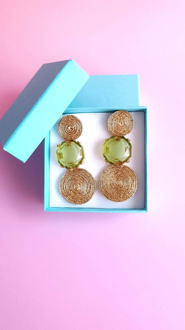 Boucles d'oreilles Tourbillons vert