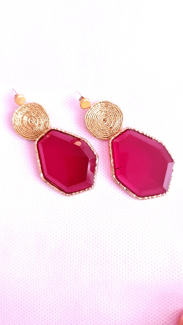 Boucles d'oreilles Tourbillons prune intense