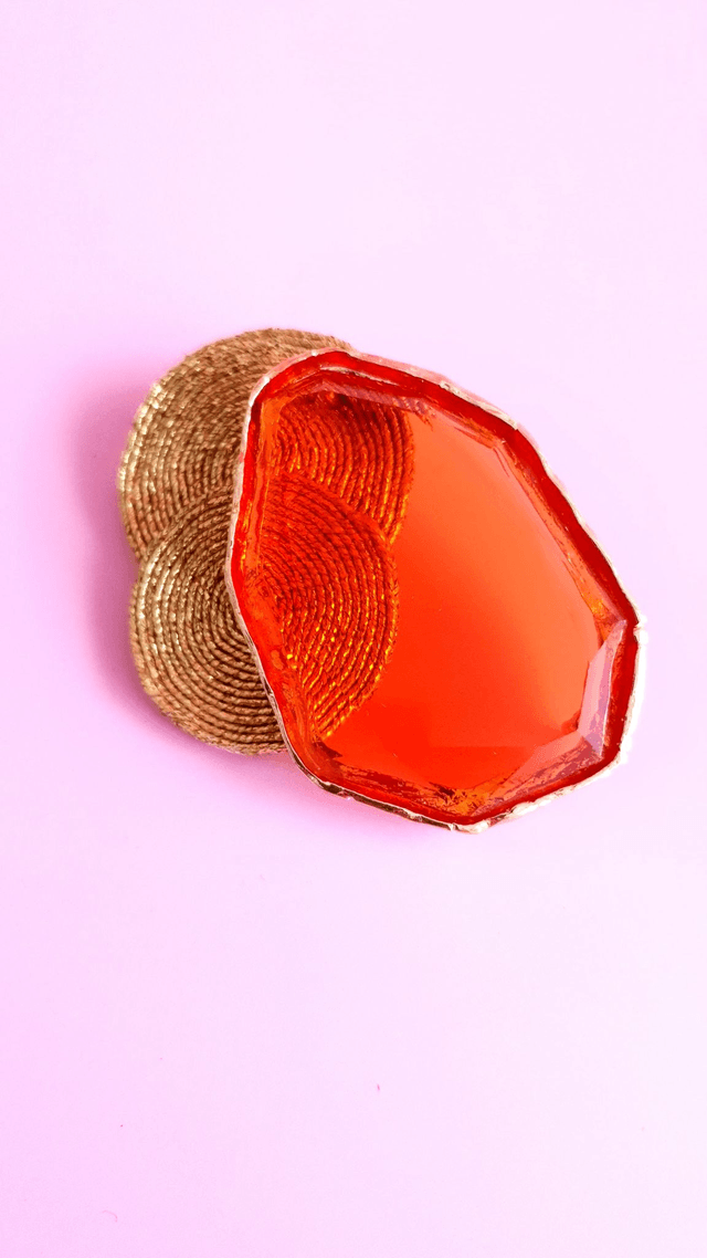 Broche Tourbillons orange