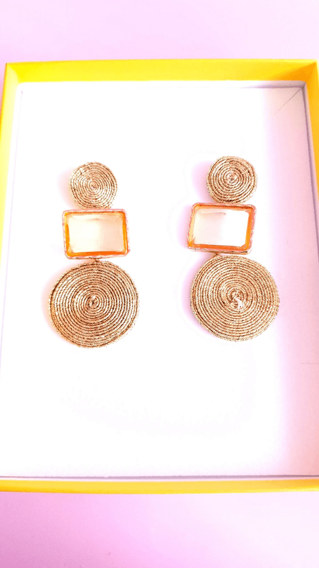 Boucles d'oreilles Tourbillons jaune pâle