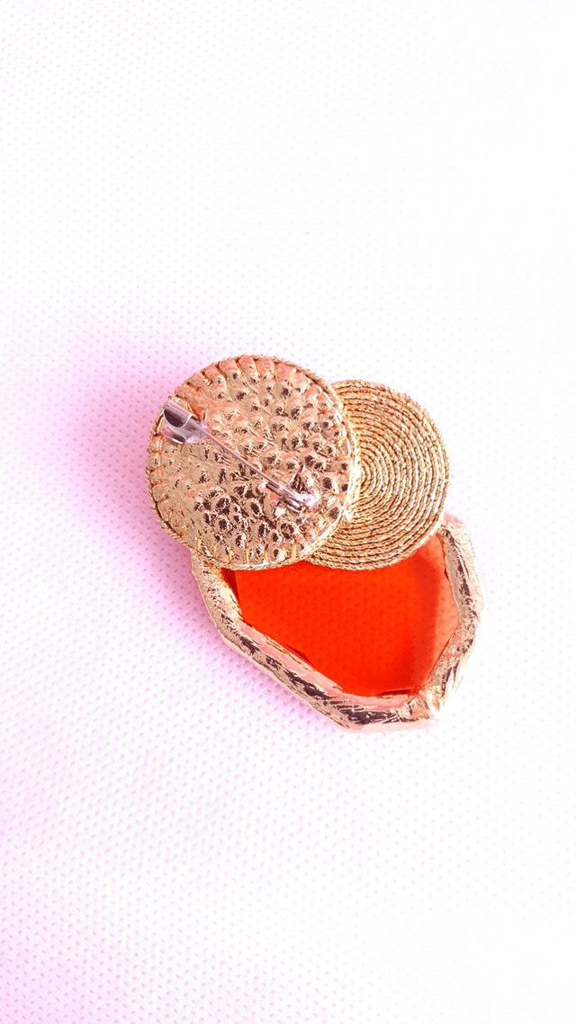 Broche Tourbillons orange