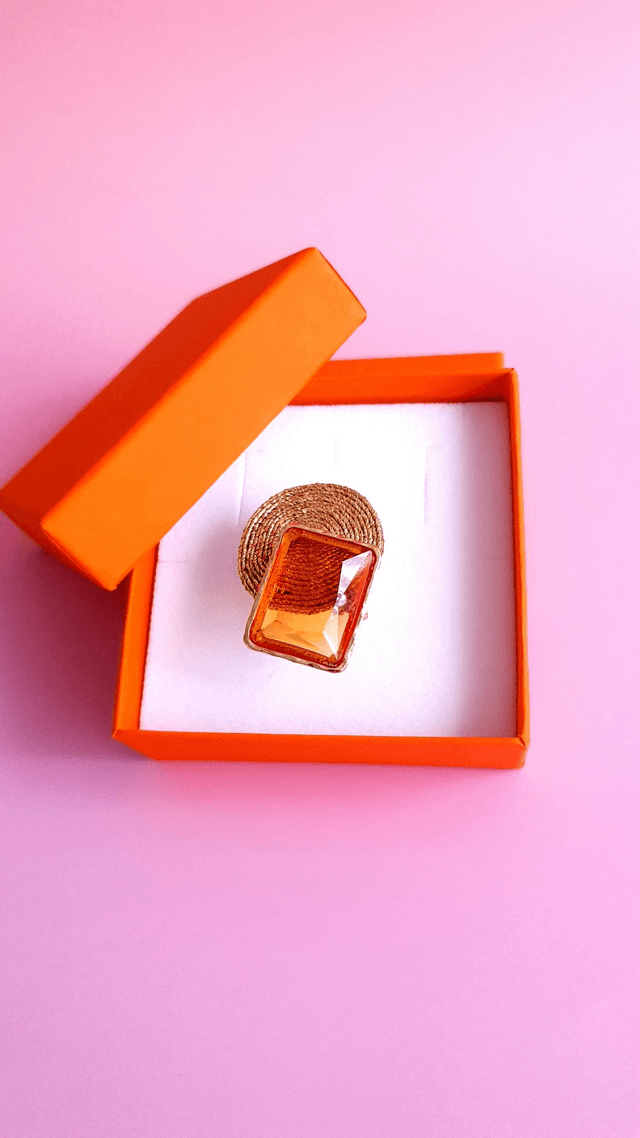 Bague Tourbillons orange pâle