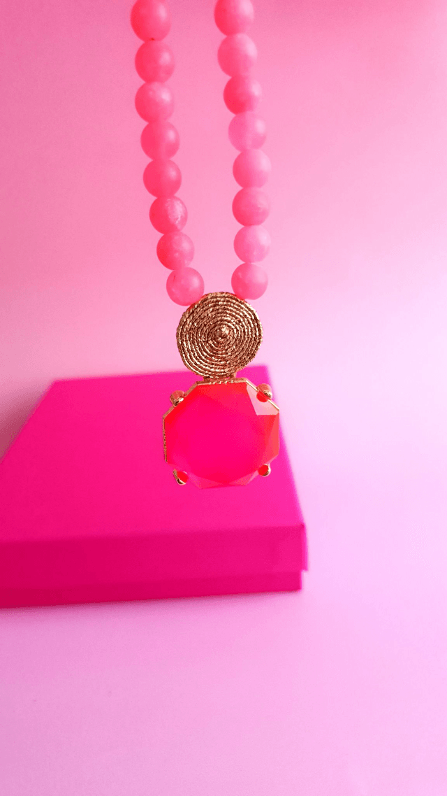 Collier Tourbillons rose flash