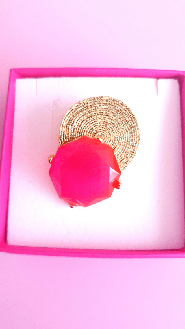 Broche Tourbillons rose flash