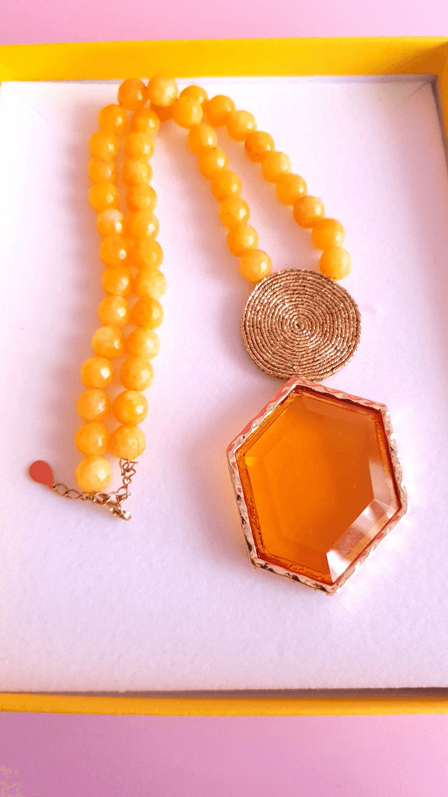 Collier Tourbillons jaune