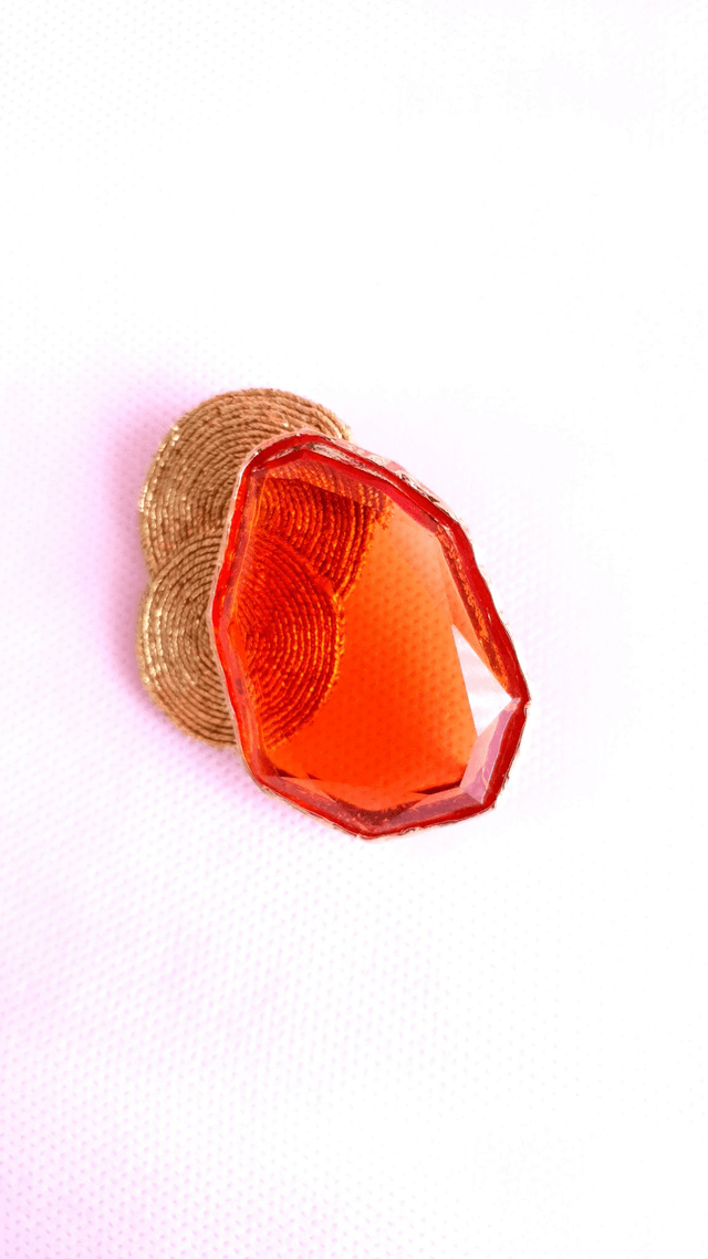 Broche Tourbillons orange