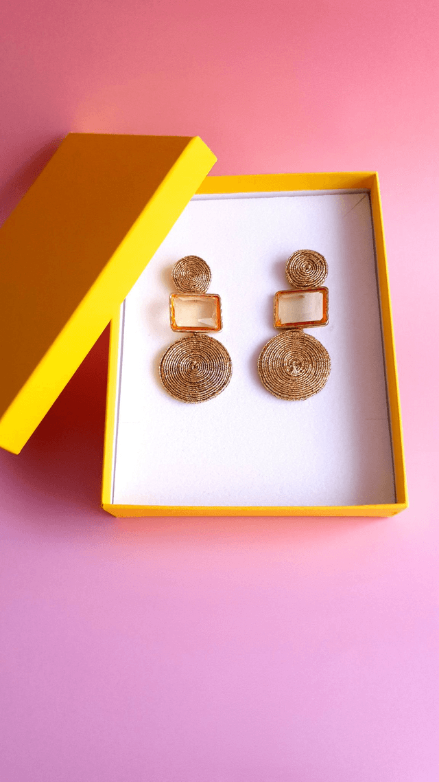 Boucles d'oreilles Tourbillons jaune pâle