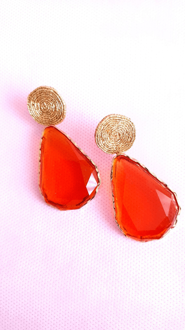Boucles d'oreilles Tourbillons orange