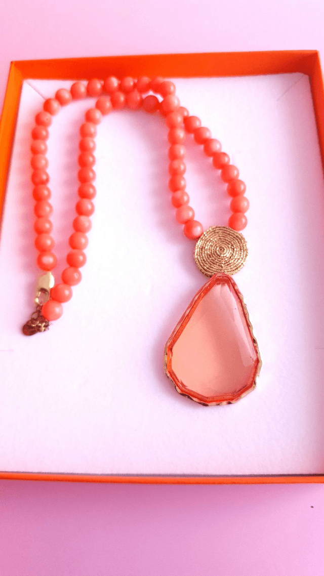 Collier Tourbillons corail