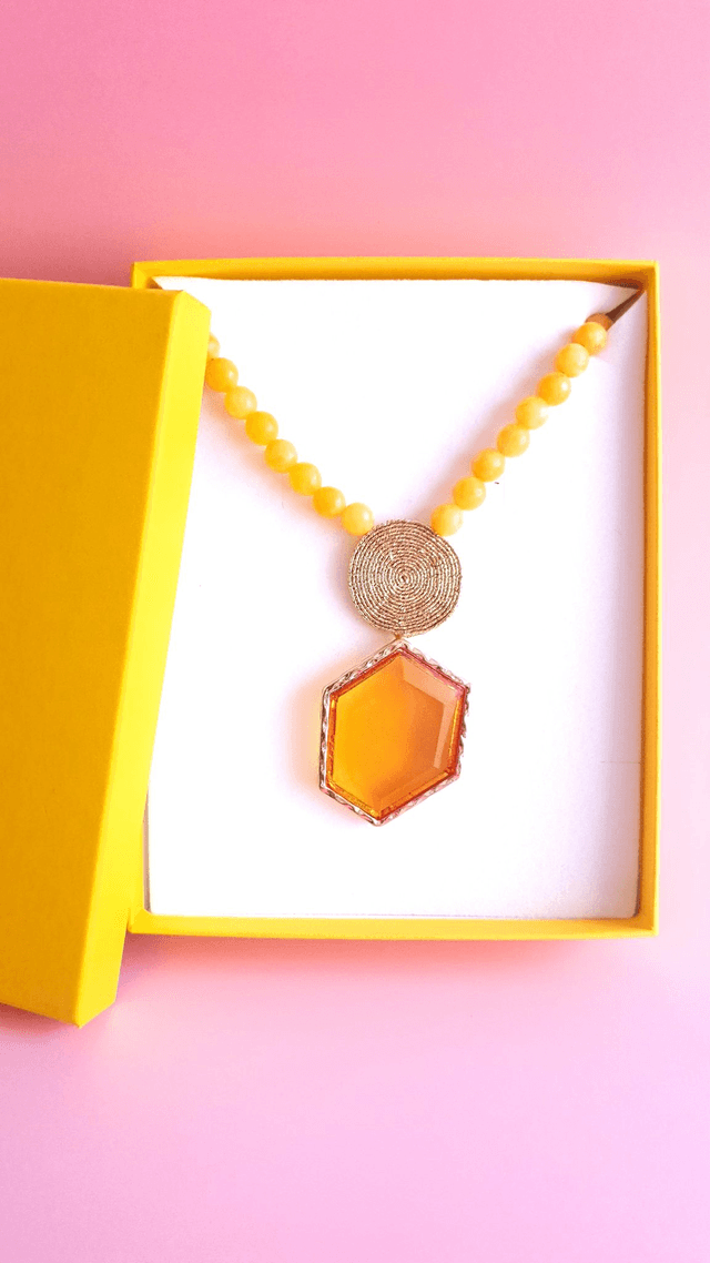 Collier Tourbillons jaune