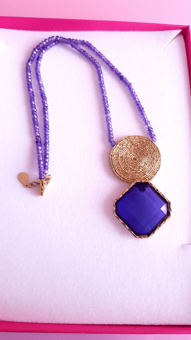 Collier Tourbillons mauve