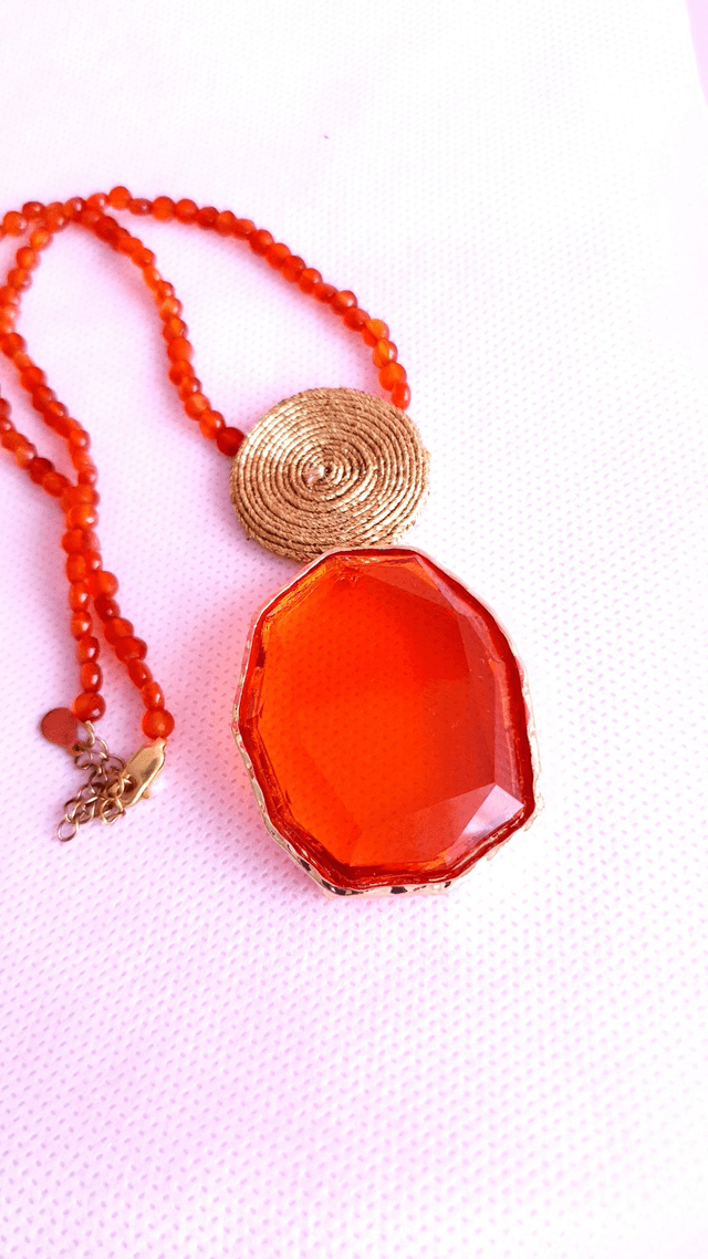 Collier Tourbillons orange