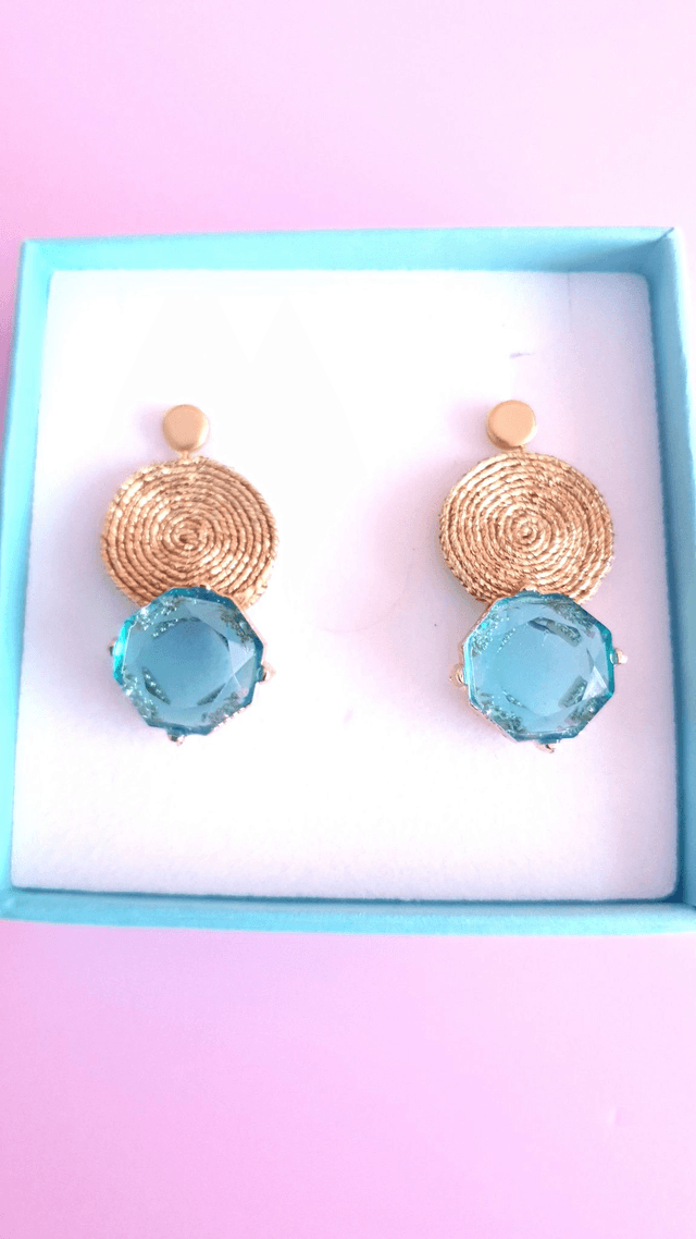 Boucles d'oreilles Tourbillons turquoise