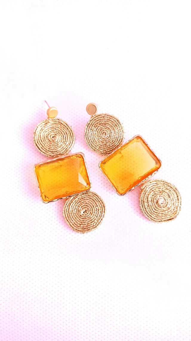 Boucles d'oreilles Tourbillons jaune