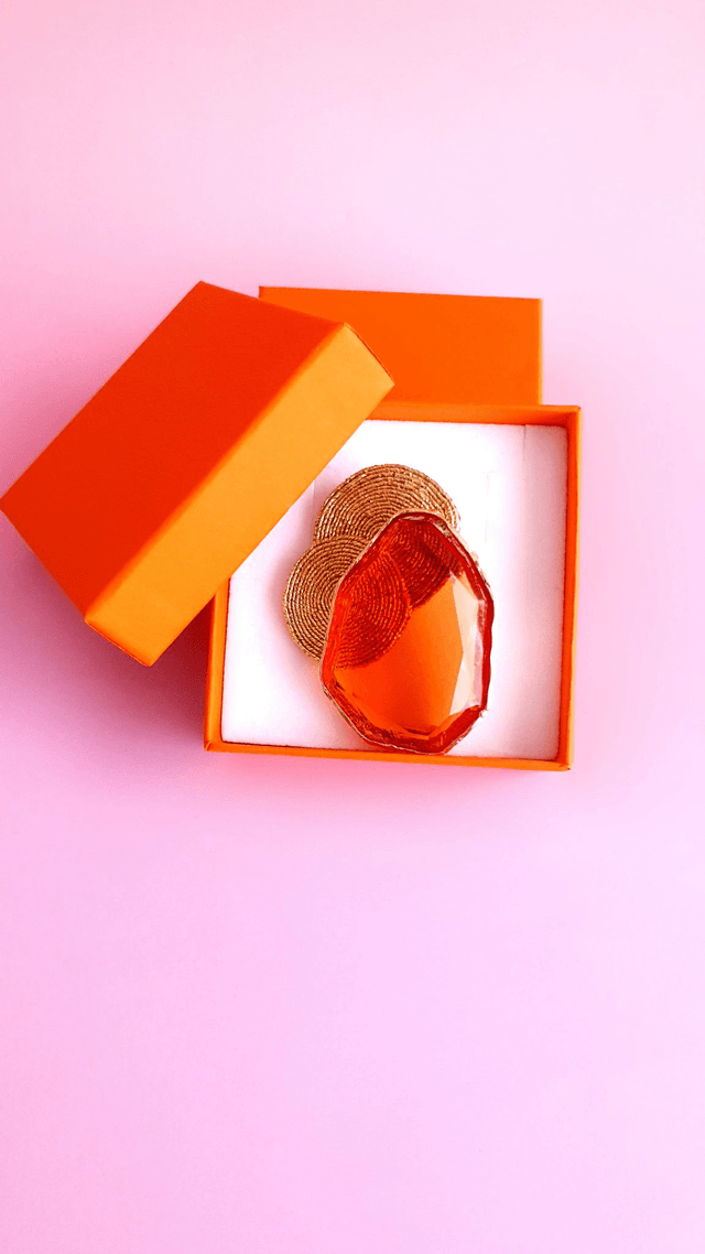 Broche Tourbillons orange