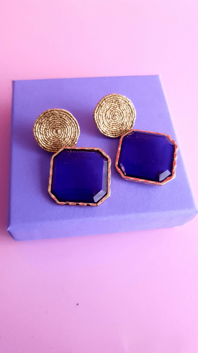 Boucles d'oreilles Tourbillons mauve