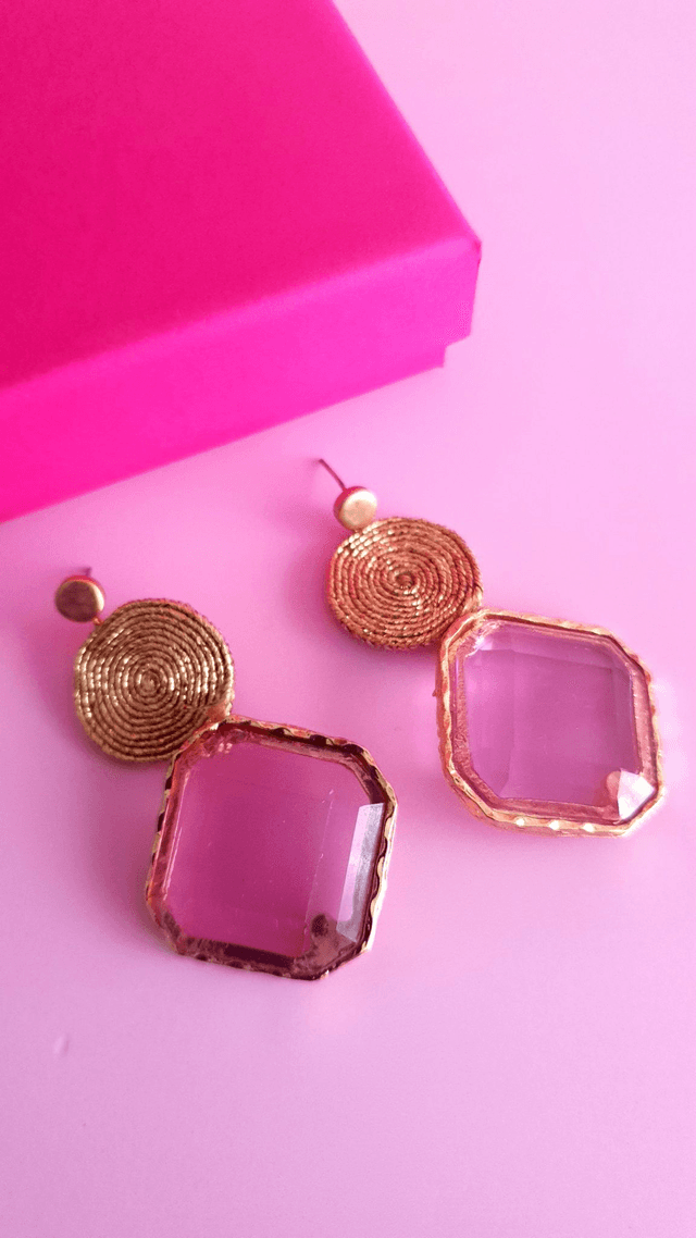 Boucles d'oreilles Tourbillons lilas