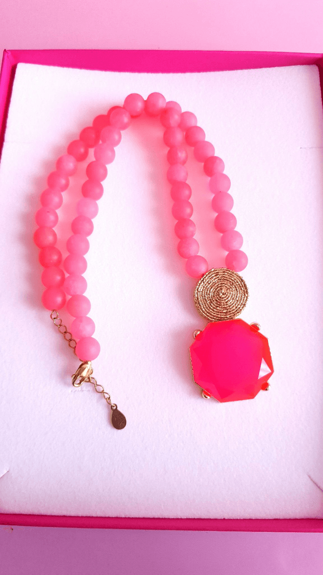 Collier Tourbillons rose flash