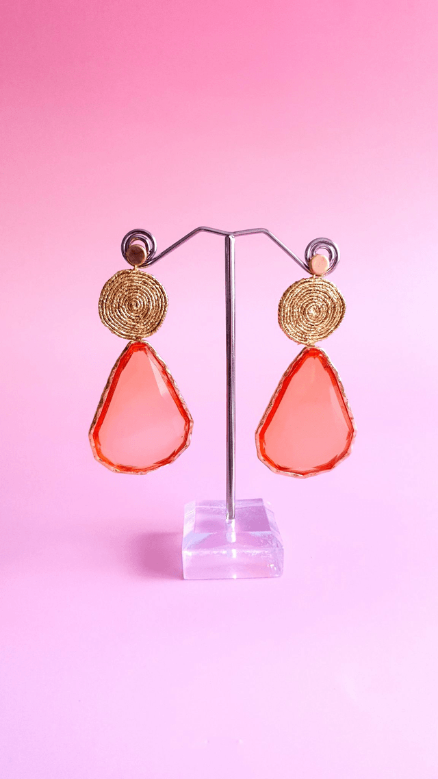 Boucles d'oreilles Tourbillons corail
