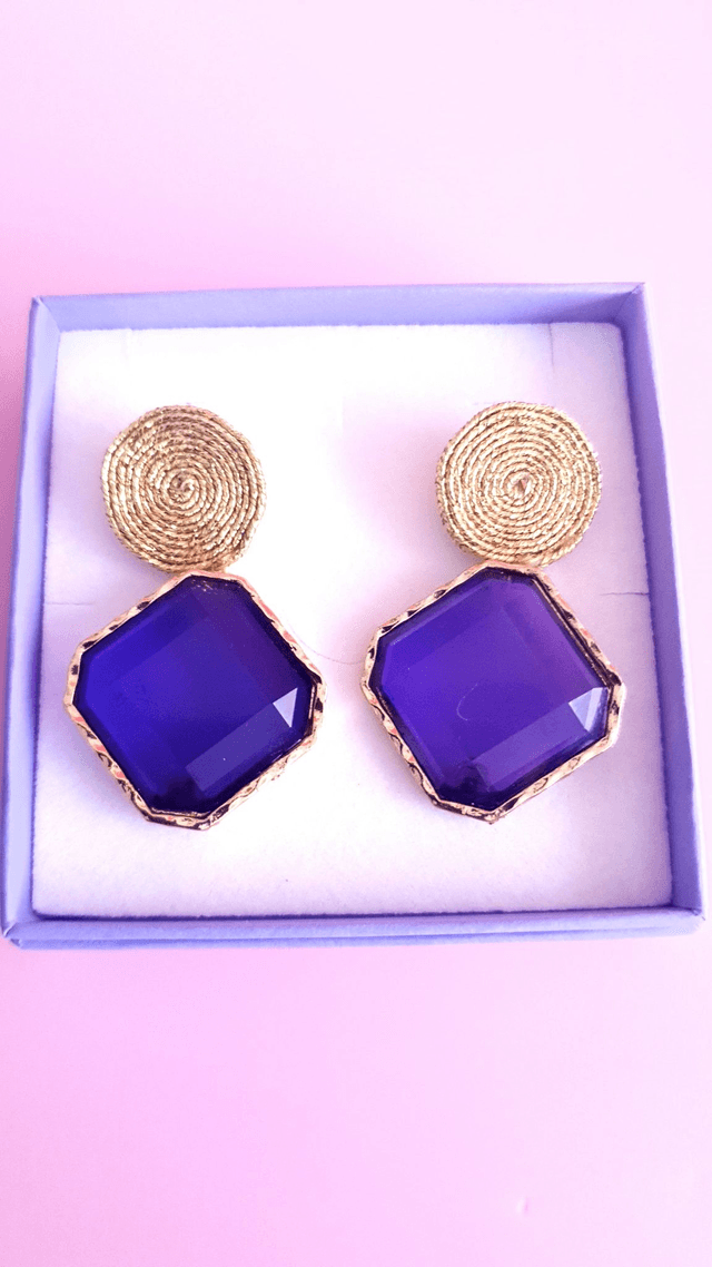 Boucles d'oreilles Tourbillons mauve