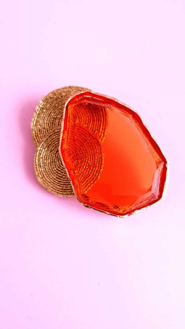 Broche Tourbillons orange