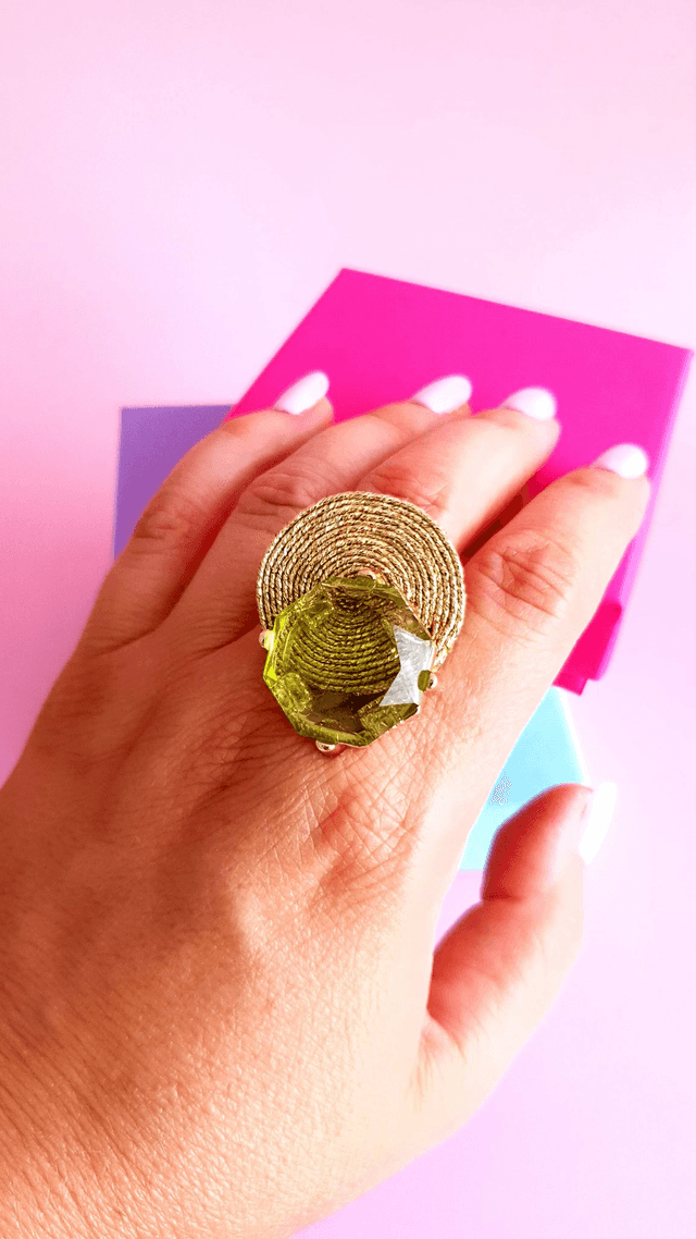 Bague Tourbillons vert