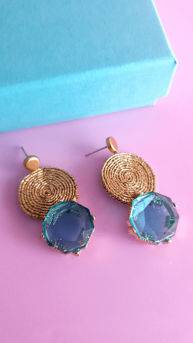 Boucles d&#039;oreilles Tourbillons turquoise