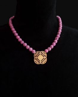Solal Bijoux Haute Fantaisie collier en perles howlite rose