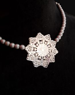 Solal Bijoux Haute Fantaisie collier aimanté en perles hématite gris