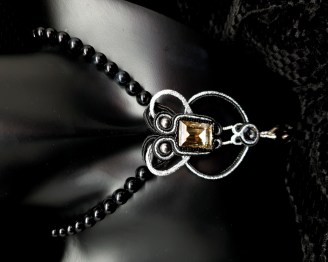 collier noir et argent avec perles en onyx Solal Bijoux Haute Fantaisie